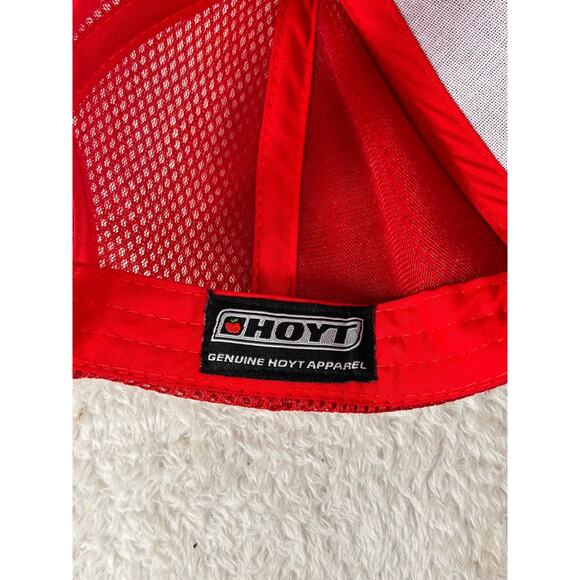 Team Hoyt Archery Shooting Staff Hunting Mens Hat Strap Back Red Baseball Cap - Picture 6 of 7